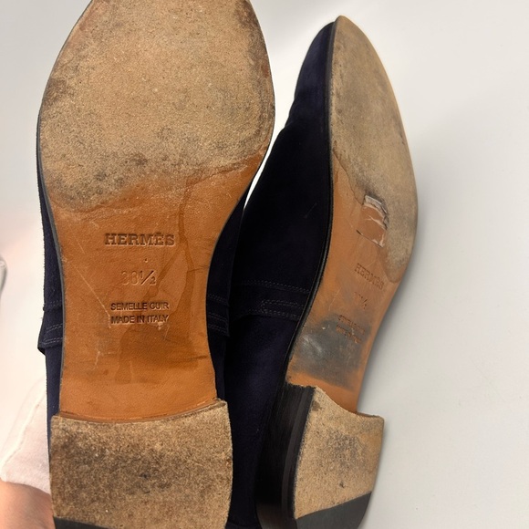 Hermes Neo Boots Navy Suede Palladium Hardware SIZE 38.5 No Box No Dustbag - Picture 14 of 16